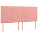 Pat continental cu saltea & LED, roz, 200x200 cm, catifea - WALTI WALTI