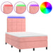 Pat continental cu saltea & LED, roz, 120x200 cm, catifea - WALTI WALTI