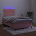 Pat continental cu saltea & LED, roz, 120x200 cm, catifea - WALTI WALTI