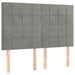 Pat continental cu saltea și LED gri deschis 140x190 cm catifea - WALTI WALTI