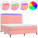 Pat continental cu saltea & LED, roz, 120x200 cm, catifea - WALTI WALTI