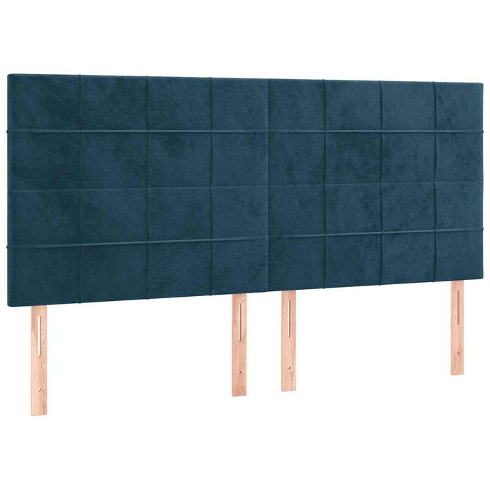 Pat cu arcuri, saltea și LED, bleumarin, 180x200 cm, catifea - WALTI WALTI