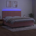 Pat continental cu saltea & LED, roz, 200x200 cm, catifea - WALTI WALTI