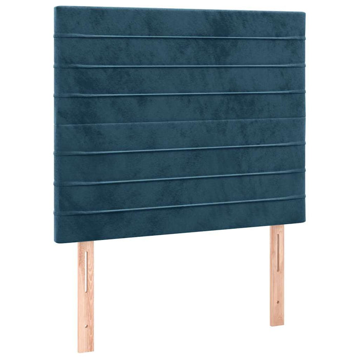 Pat continental cu saltea&LED albastru închis 80x200 cm catifea - WALTI WALTI
