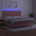 Pat continental cu saltea & LED, roz, 200x200 cm, catifea - WALTI WALTI