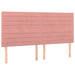 Pat continental cu saltea & LED, roz, 200x200 cm, catifea - WALTI WALTI