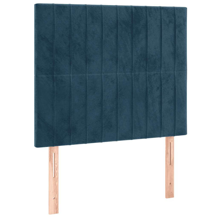 Pat cu arcuri, saltea și LED, bleumarin, 90x190 cm, catifea - WALTI WALTI