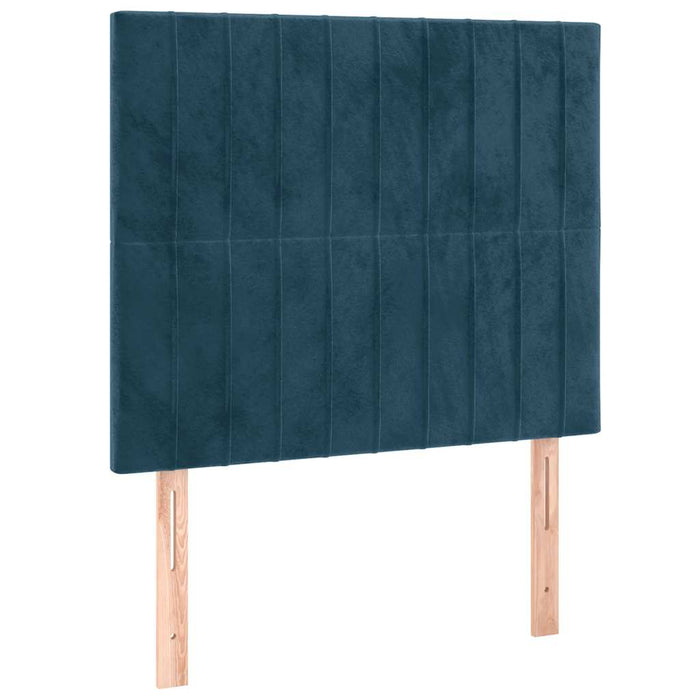 Pat cu arcuri, saltea și LED, bleumarin, 90x200 cm, catifea - WALTI WALTI