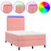 Pat continental cu saltea & LED, roz, 120x200 cm, catifea - WALTI WALTI