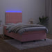 Pat continental cu saltea & LED, roz, 120x200 cm, catifea - WALTI WALTI