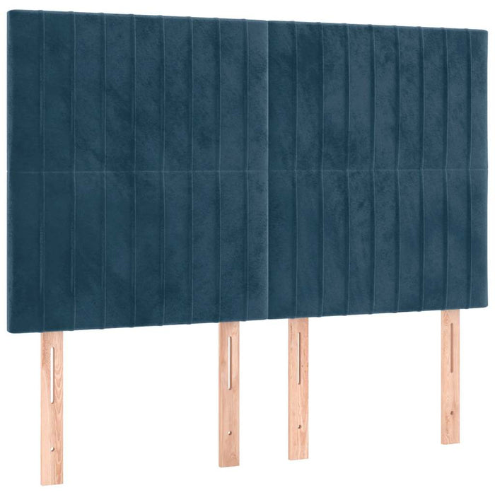 Pat cu arcuri, saltea și LED, bleumarin, 140x190 cm, catifea - WALTI WALTI