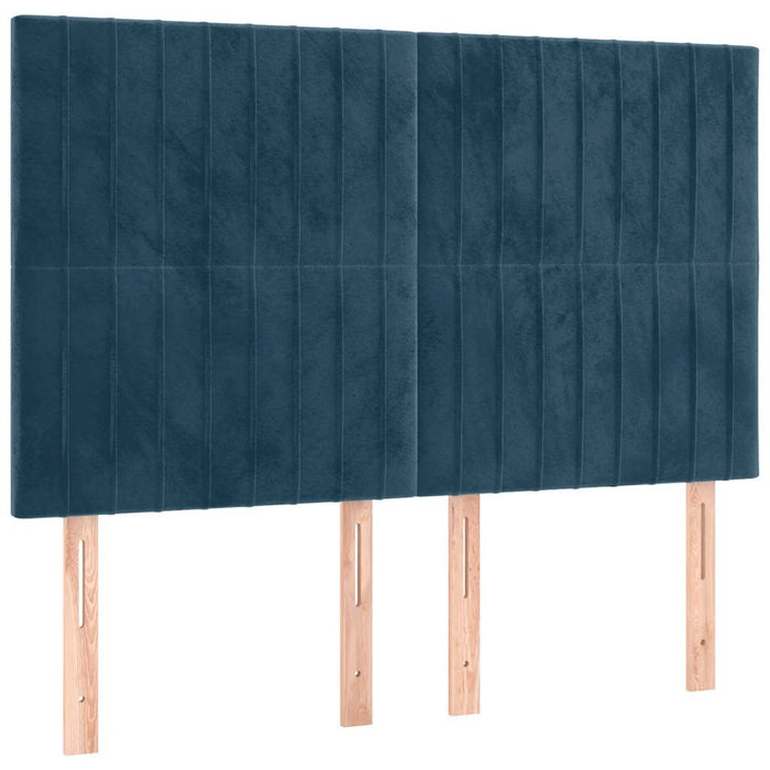 Pat cu arcuri, saltea și LED, gri închis, 140x200 cm, catifea - WALTI WALTI