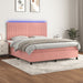 Pat continental cu saltea & LED, roz, 120x200 cm, catifea - WALTI WALTI