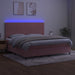 Pat continental cu saltea & LED, roz, 200x200 cm, catifea - WALTI WALTI