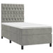 Pat continental cu saltea & LED, gri deschis, 80x200 cm catifea - WALTI WALTI