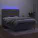 Pat continental cu saltea și LED gri deschis 140x190 cm catifea - WALTI WALTI