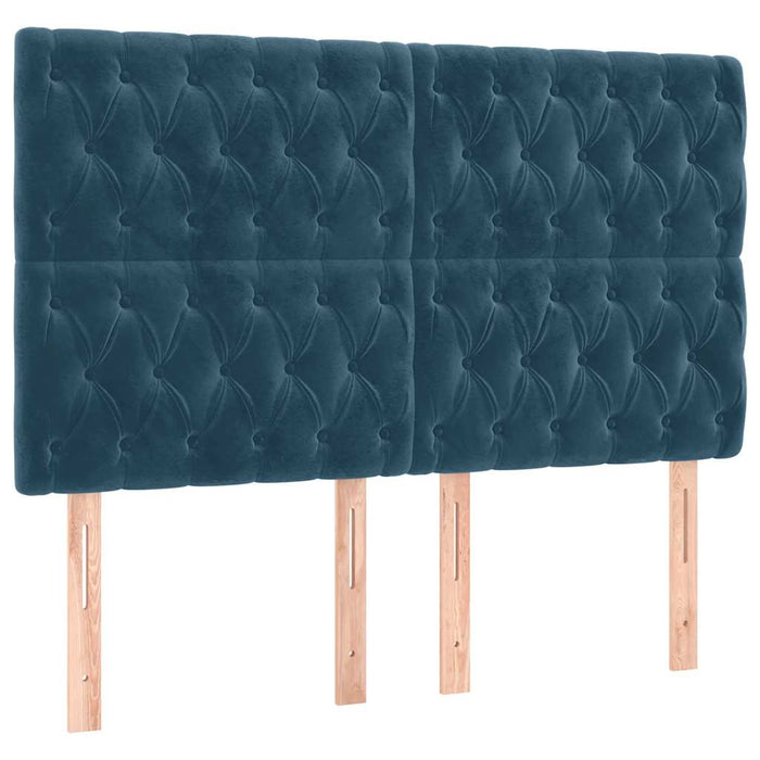 Pat cu arcuri, saltea și LED, gri închis, 140x200 cm, catifea - WALTI WALTI