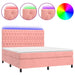 Pat continental cu saltea & LED, roz, 120x200 cm, catifea - WALTI WALTI