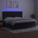 Pat cu arcuri, saltea și LED, negru, 200x200 cm, catifea - WALTI WALTI