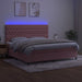 Pat continental cu saltea & LED, roz, 200x200 cm, catifea - WALTI WALTI