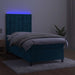 Pat continental cu saltea&LED albastru închis 80x200 cm catifea - WALTI WALTI