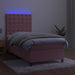Pat continental cu saltea & LED, roz, 80x200 cm, catifea - WALTI WALTI