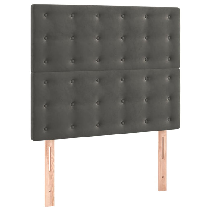 Pat cu arcuri, saltea și LED, gri închis, 90x200 cm, catifea - WALTI WALTI
