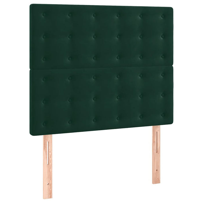 Pat cu arcuri, saltea și LED, verde, 90x200 cm, catifea - WALTI WALTI