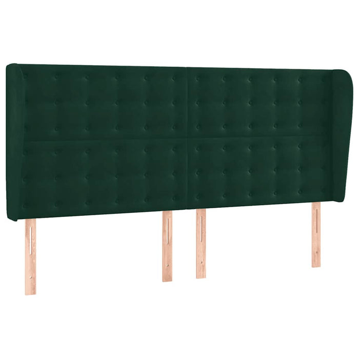 Pat cu arcuri, saltea și LED, verde închis, 160x200 cm, catifea - WALTI WALTI