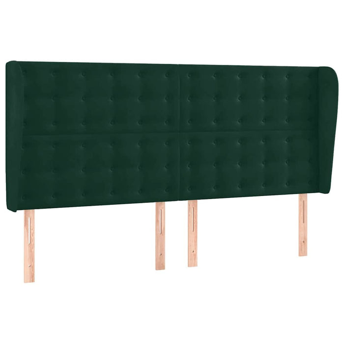 Pat cu arcuri, saltea și LED, verde închis, 200x200 cm, catifea - WALTI WALTI