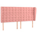 Pat continental cu saltea & LED, roz, 200x200 cm, catifea - WALTI WALTI