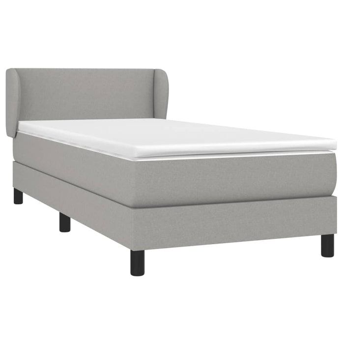 Pat continental cu saltea, gri deschis, 80x200 cm, textil WALTI