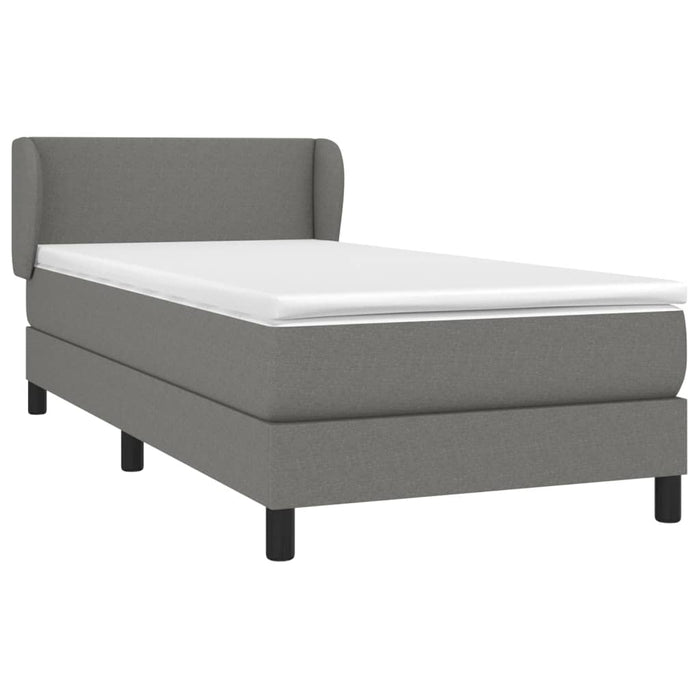 Pat box spring cu saltea, gri închis, 80x200 cm, textil - WALTI WALTI