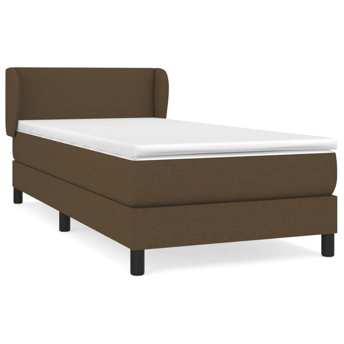 Pat box spring cu saltea, maro închis, 80x200 cm, textil - WALTI WALTI