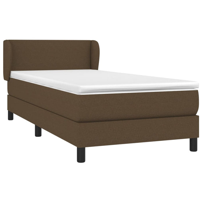 Pat box spring cu saltea, maro închis, 80x200 cm, textil - WALTI WALTI
