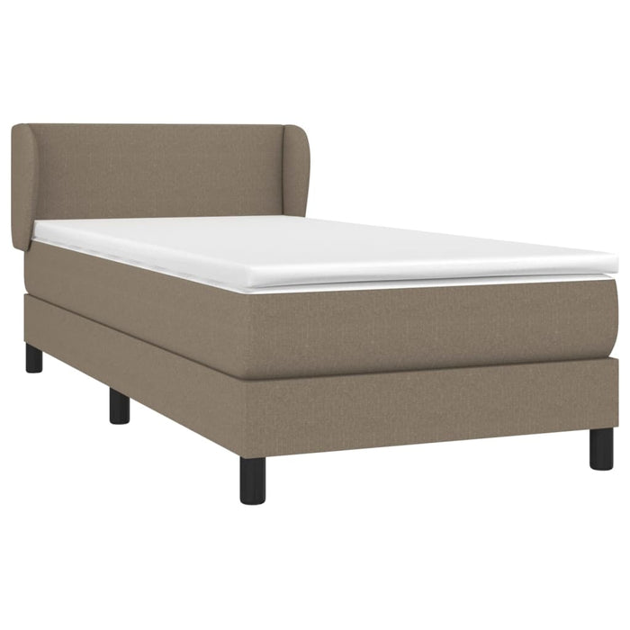 Pat box spring cu saltea, gri taupe, 90x190 cm, textil - WALTI WALTI