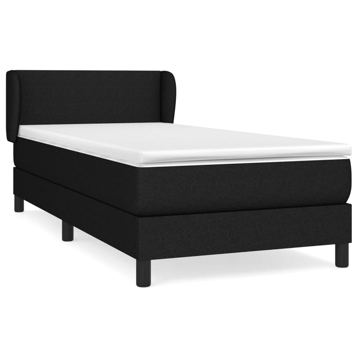 Pat box spring cu saltea, negru, 90x200 cm, textil - WALTI WALTI