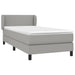 Pat box spring cu saltea, gri deschis, 100x200 cm, textil - WALTI WALTI