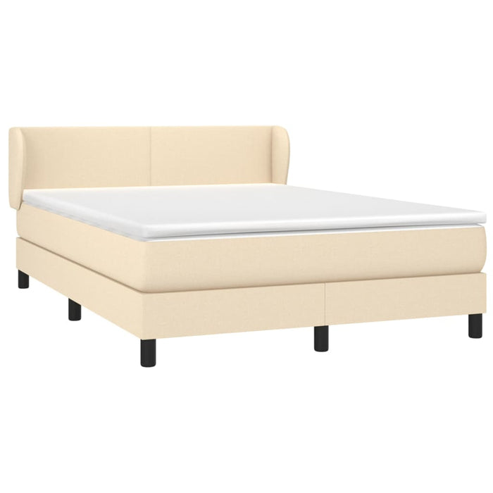 Pat box spring cu saltea, crem, 140x200 cm, textil - WALTI WALTI