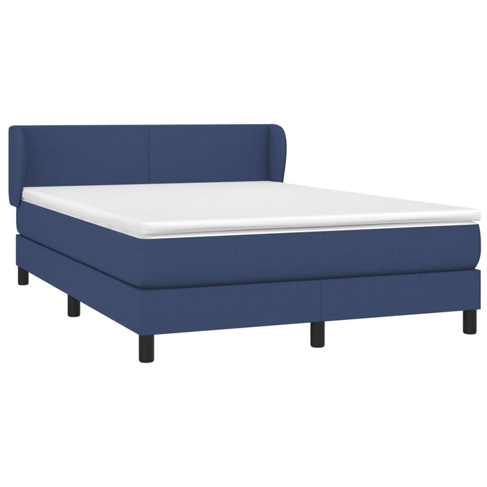 Pat box spring cu saltea, albastru, 140x200 cm, textil - WALTI WALTI