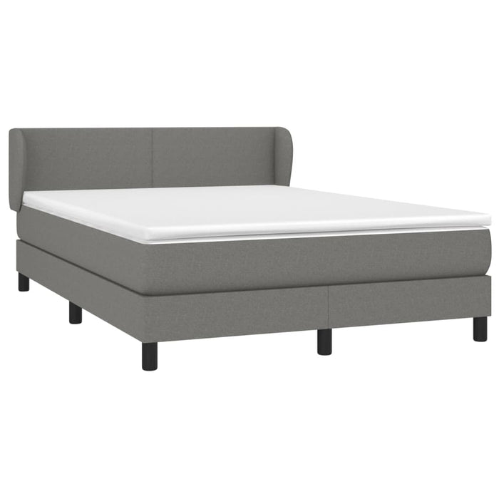 Pat box spring cu saltea, gri închis, 140x200 cm, textil - WALTI WALTI