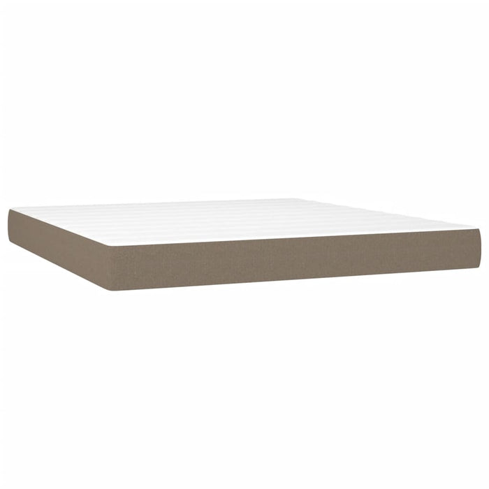 Pat box spring cu saltea, taupe, 160x200cm, material textil - WALTI WALTI