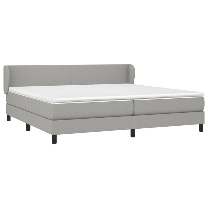 Pat box spring cu saltea, gri deschis, 200x200 cm, textil - WALTI WALTI