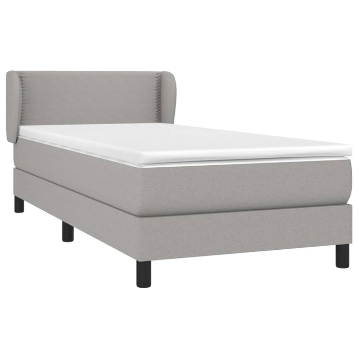 Pat continental cu saltea, gri deschis, 80x200 cm, textil - WALTI WALTI