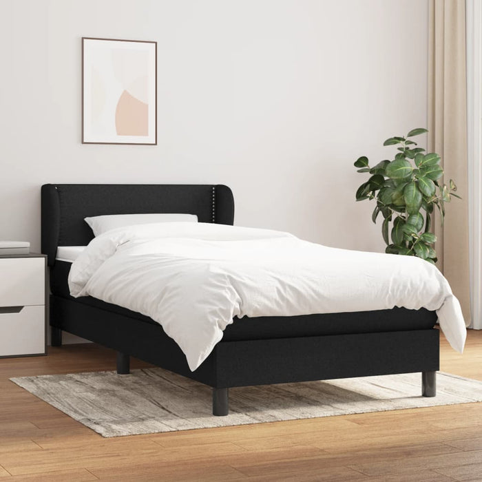 Pat box spring cu saltea, negru, 80x200 cm, textil - WALTI WALTI