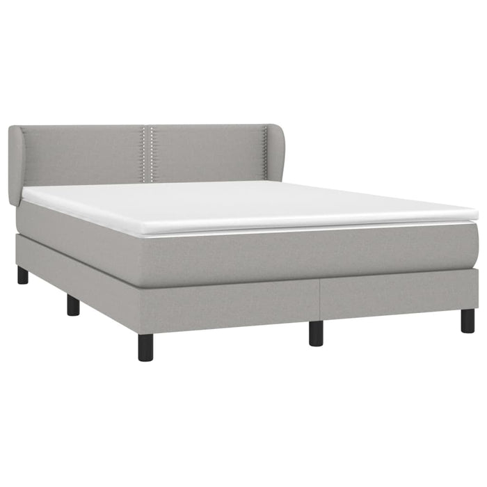 Pat box spring cu saltea, gri deschis, 140x190 cm, textil - WALTI WALTI