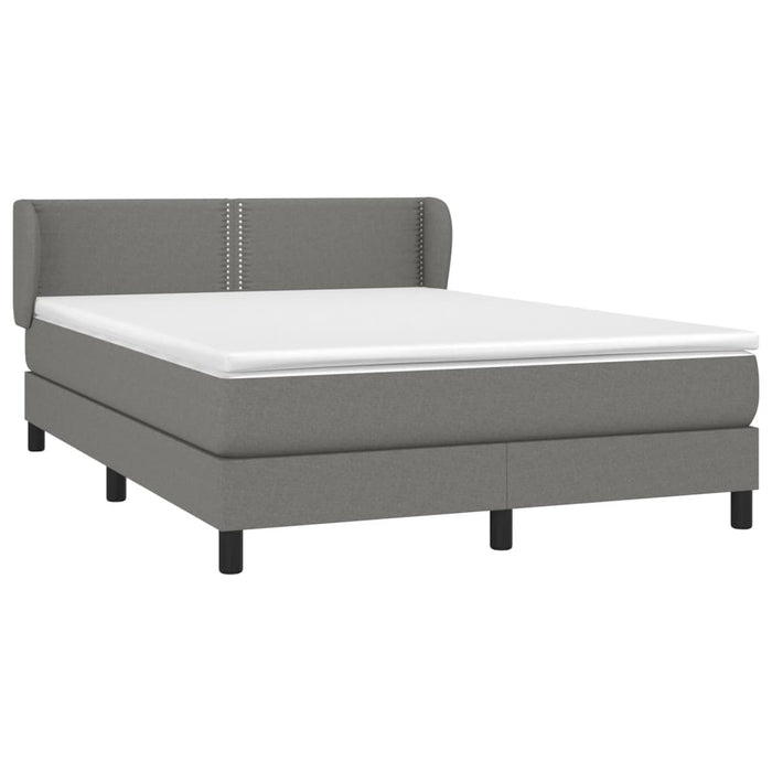 Pat box spring cu saltea gri închis 140x200 cm, material textil - WALTI WALTI