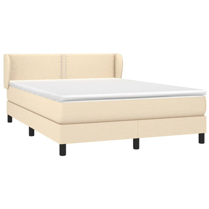 Pat continental cu saltea, crem, 140x200 cm, material textil - WALTI WALTI