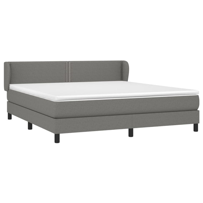 Pat box spring cu saltea gri închis 180x200 cm, material textil - WALTI WALTI