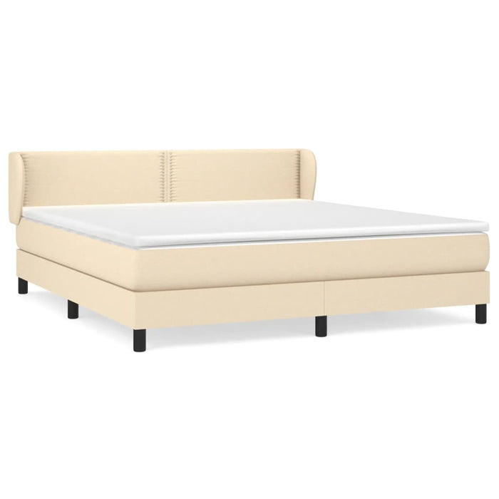 Pat box spring cu saltea, crem, 180x200 cm, material textil - WALTI WALTI